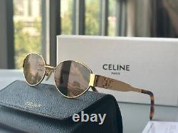 Authentiques lunettes de soleil Celine CL4S235U Triomphe Metal unisexes 100% UV.