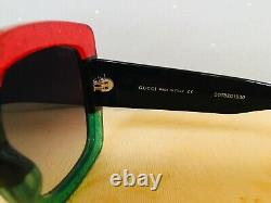 Authentiques nouvelles lunettes de soleil Gucci pour femmes GG0083S GG/0148/S vertes 53mm