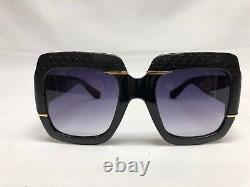 Authentiques nouvelles lunettes de soleil carrées noires à dégradé de Gucci pour dames GG0484S
