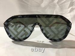 Authentiques nouvelles lunettes de soleil unisexes Fendi Zucca FDM Ffm0039 en argent FF.