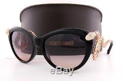 Brand New Roberto Cavalli Lunettes De Soleil Rc 889s 01b Black Gold / Smoke For Women