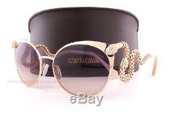 Brand New Roberto Cavalli Lunettes De Soleil Rc 890s 28f Rose Gold / Brown For Women