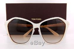 Brand New Tom Ford Lunettes De Soleil Tf 0391 391 Lena 25f Blanc / Gradient Brown Femme