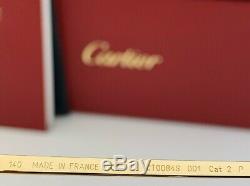 Cartier Santos Horizon Lunettes De Soleil Ct0084s 001 Gold Frame Brown Polarized 60