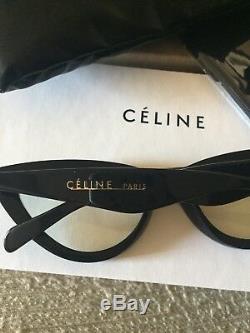Celine Cl400191 Lunettes De Soleil Black Cat Eye Lentille Claire Jaunâtre Phoebe Philo