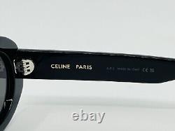Celine Oval CL40194U 01A Lunettes de soleil avec monture noire brillante et verres gris