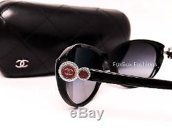 Chanel 5190 501 / 3c Collection Bouton Sunglasses Black & Red- Édition Limitée