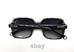 Chanel 5505 622/M3 Lunettes de soleil Noir Poli Verres Gris Polarisés avec Logo en Or