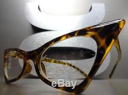 Classic Vintage 50's Retro Cat Eye Lentilles Transparentes Eye Glasses Tortoise Frame