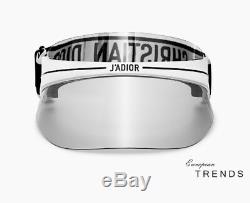 Dior Club 1 Visor Black With White Silver Mirror Lens Lunettes De Soleil% 100 Authentic