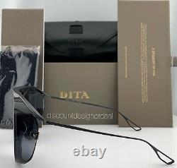 Dita Nacht One Lunettes De Soleil Rondes Dts108-56-02 Black Iron Gray Lens 56mm Large