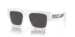Dolce&Gabbana DG 6184 331287 Lunettes de soleil carrées en plastique blanc avec verres gris AUTHENTIQUES.