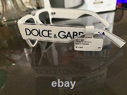 Dolce&Gabbana DG 6184 331287 Lunettes de soleil carrées en plastique blanc avec verres gris AUTHENTIQUES.