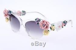 Dolce & Gabbana Dg 4180 Fleurs Dans Des Lunettes De Soleil Crystal Clear Authentic 100% Uv
