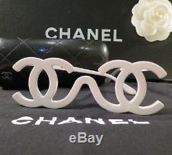 Échantillon De Lunettes De Soleil Vintage, Piste Vintage, Blanc, Très Rare, Auth Chanel, Collectionneurs 1994