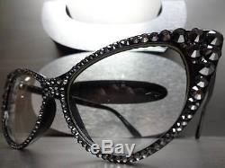 Femmes Vintage Cat Eye Clear Lens Eye Glasses Frames Cristaux D'hématite Faits À La Main