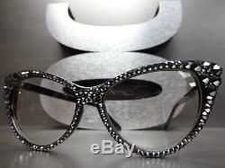 Femmes Vintage Cat Eye Clear Lens Eye Glasses Frames Cristaux D'hématite Faits À La Main