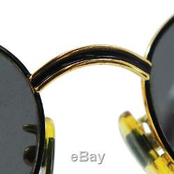 Fendi Logos Lunettes De Soleil Black Gold-tone Eye Vintage Wear Italie Authentique # W695 M