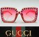 Gucci Femmes Ladys Gg0148s 003 Lunettes De Soleil Gradient Cristal Rose 53mm