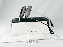 Gucci Gg0106s 001 Or / Noir Lunettes De Soleil Hexagonal