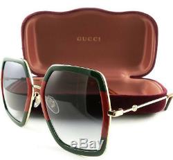 Gucci Gg0106s 007 Lunettes De Soleil Unisexes À Verres Dégradés Gris
