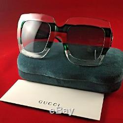 Gucci Gg0178s 007 Lunettes De Soleil Multicolores Transparentes Vertes, Rouges Et Carrées
