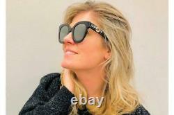 Gucci Gg0208s 002 Noir Wth Gris Argent Miroir Lunettes De Soleil Surdimensionnées Sonnenbrille