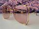 Gucci Gg0252s Gold Frame Pink Lens Lunettes De Soleil Surdimensionnées Papillon
