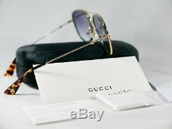 Gucci Lunettes De Soleil Aviateur Gg0062s 003 Or / Vert / Rouge 57mm 0062