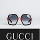 Gucci Lunettes De Soleil Design Femme Gg0106s 007 Or Vert / Gris Dégradé Objectif 56mm