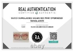 Gucci Pink Crystal Gg0148s 003 Gradient Lense Oversized Ladies Lunettes De Soleil