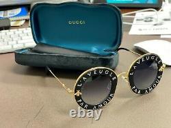 Lunettes De Soleil Gucci Gg0113s 001 Black Gold L’aveugle Par Amour