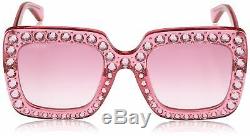 Lunettes De Soleil Ladys Authentic Gucci Pour Femme Gg148s 003 Pink Oversized Square