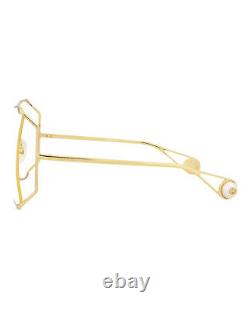 Lunettes de créateur Gucci pour femmes en or rondes/ovales transparentes
