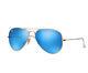Lunettes De Soleil Ray Ban Aviator Blue Flash/verres Miroir Taille 58mm Standard