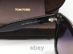 Lunettes de soleil carrées Tom Ford FT0685 pour femmes, monture noire, verres gris de 52MM