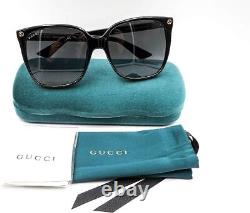 Lunettes de soleil carrées pour femmes Gucci Black/Gradient Grey Cat-Eye GG0022S 001