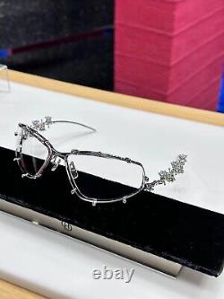 Lunettes de vue en diamant Tiara 02 de 2024 avec monture argentée et verres transparents - Livraison gratuite aux États-Unis