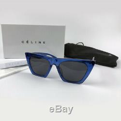 New Celine CL 41468 / S Geg / Ku Edge Femmes Lunettes De Soleil Bleu Lunettes Cats Eyes 41468