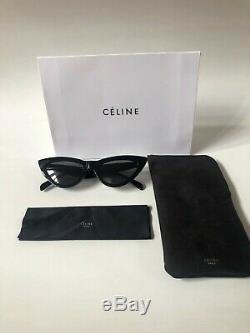 New Celine Cl40019 Cadre Noir Verres Gris Lunettes De Soleil Yeux De Chat 100% Authentiques
