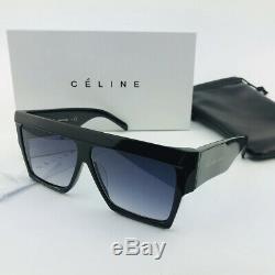 New Celine Cl40030f Noir Gris Lunettes De Soleil Rectangulaires Place Femmes