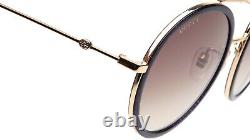 New Gucci Gg0061s 005 Gold Blue Sunglasses 56-22-140mm B55mm Italie