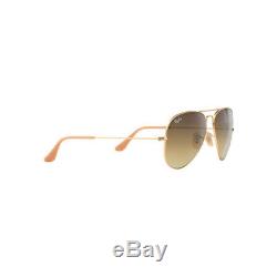 New Ray Ban Aviator Lunettes De Soleil Rb3025 Gold Metal 112/85 55mm Brown Gradient Lens