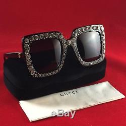 Nouveau Gucci Black Pearl Black Lentilles Gg 0148 S 001 Lunettes De Soleil