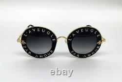 Nouveau Gucci Gg0113s 001 Lunettes De Soleil L'aveugle Par Amour Noir