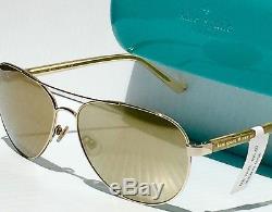 Nouveau Kate Spade Blossom Or Aviateur Gold Miroir Lentille Womens Sunglass