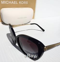 Nouveau Michael Kors Antonella Gold & Black Cadre Gris Grad Sunglass Mk 2030