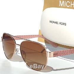 Nouveau Michael Kors Aviator Matte Pink Silver W Lens En Bronze Mk 1014 Blair Lunettes De Soleil