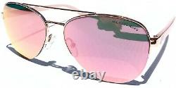 Nouveau Michael Kors Barcelona Pink Rose Gold Mirror Aviator Womens Sunglass Mk1048