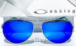 Nouveau! Oakley Aviator Feedback Chrome Polarise Galaxy Bleu Femmes Sunglass 4079
